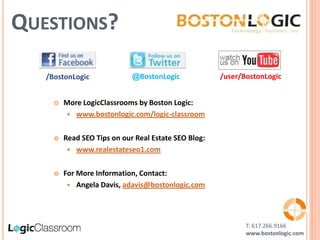Use Keywords as the Anchor Text for Links to Other Pages of Your SiteT: 617.266.9166www.bostonlogic.com 