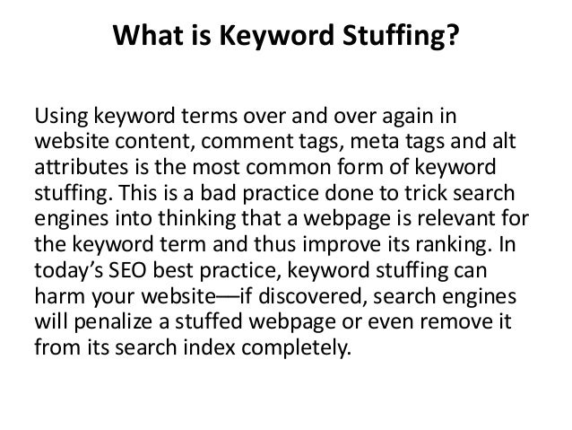 Avoid Keyword Stuffing