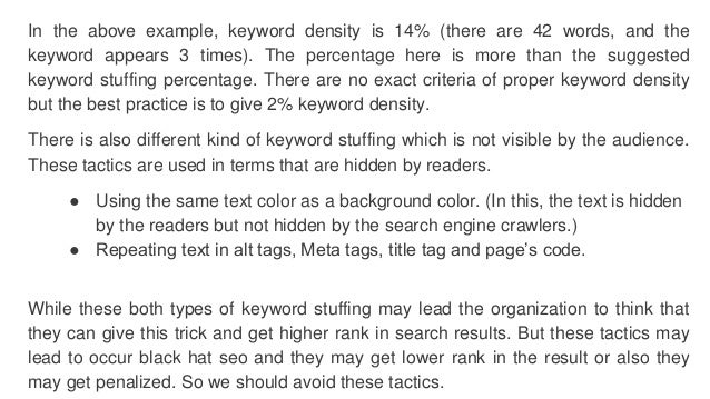 Difference Between Keyword Stuffing And Placement