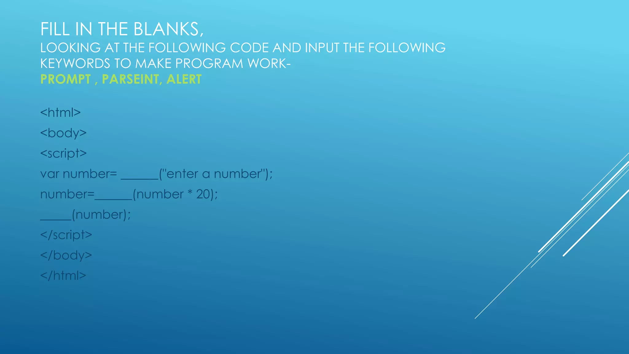 Keywords used in javascript | PPT