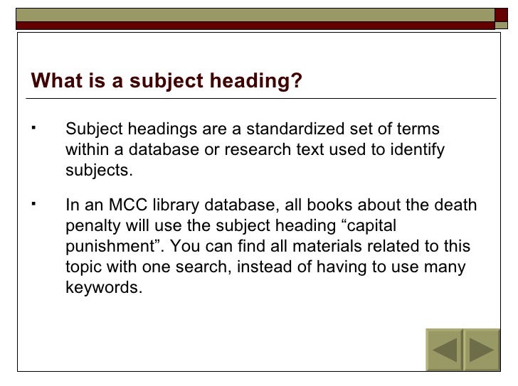 Keyword Vs. Subject Searching