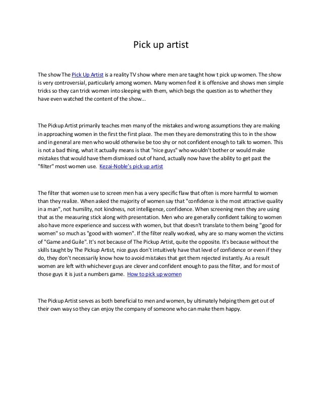 KezaiNoble Tips on pick up artist