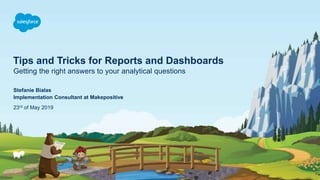Tips and Tricks for Reports and Dashboards
Getting the right answers to your analytical questions
23rd of May 2019
Stefanie Bialas
Implementation Consultant at Makepositive
 