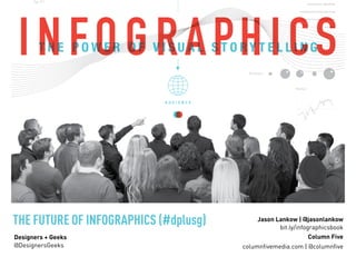 Jason Lankow | @jasonlankow
bit.ly/infographicsbook
Column Five
columnﬁvemedia.com | @columnﬁve
Designers + Geeks
@DesignersGeeks
THE FUTURE OF INFOGRAPHICS (#dplusg)
 