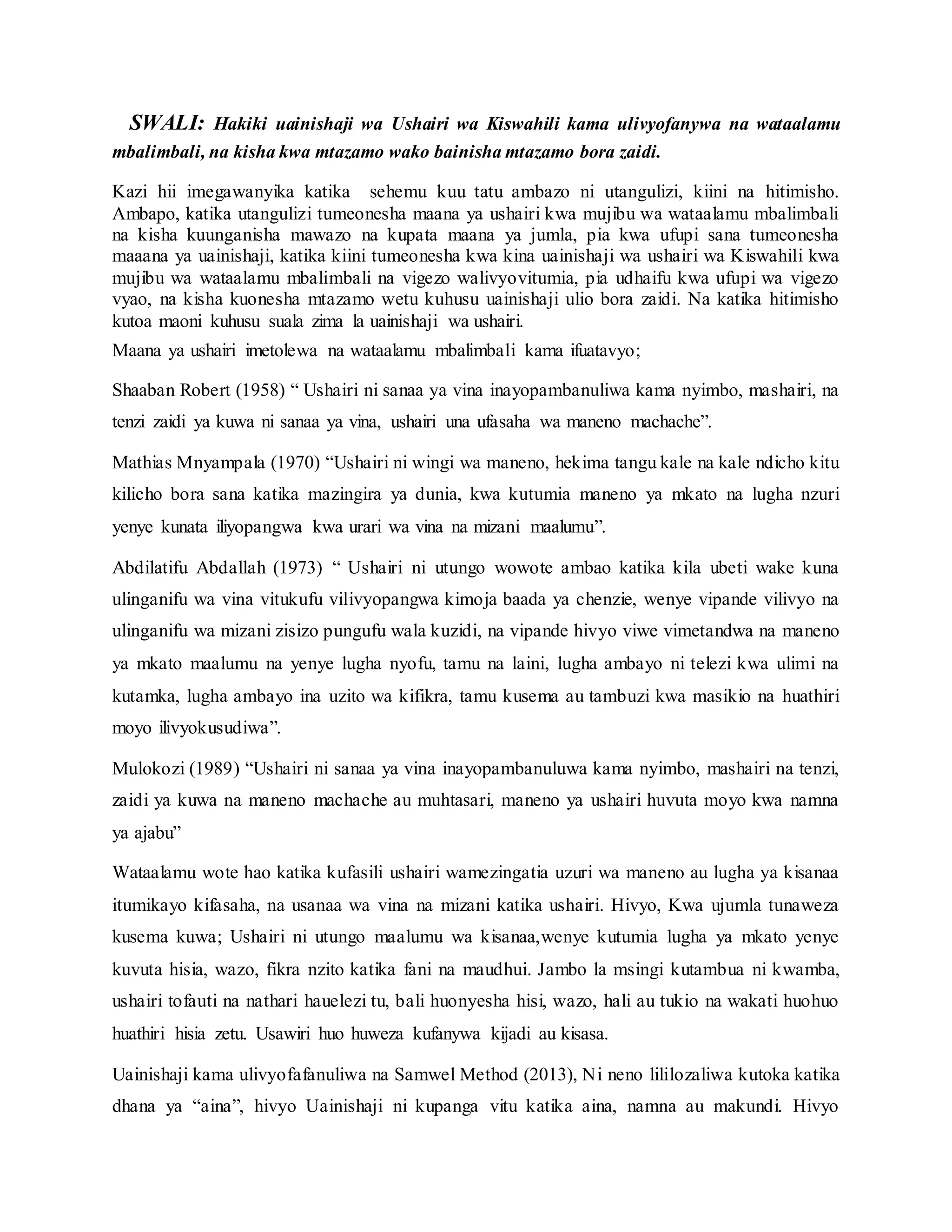 USHAIRI WA KISWAHILI DOCX