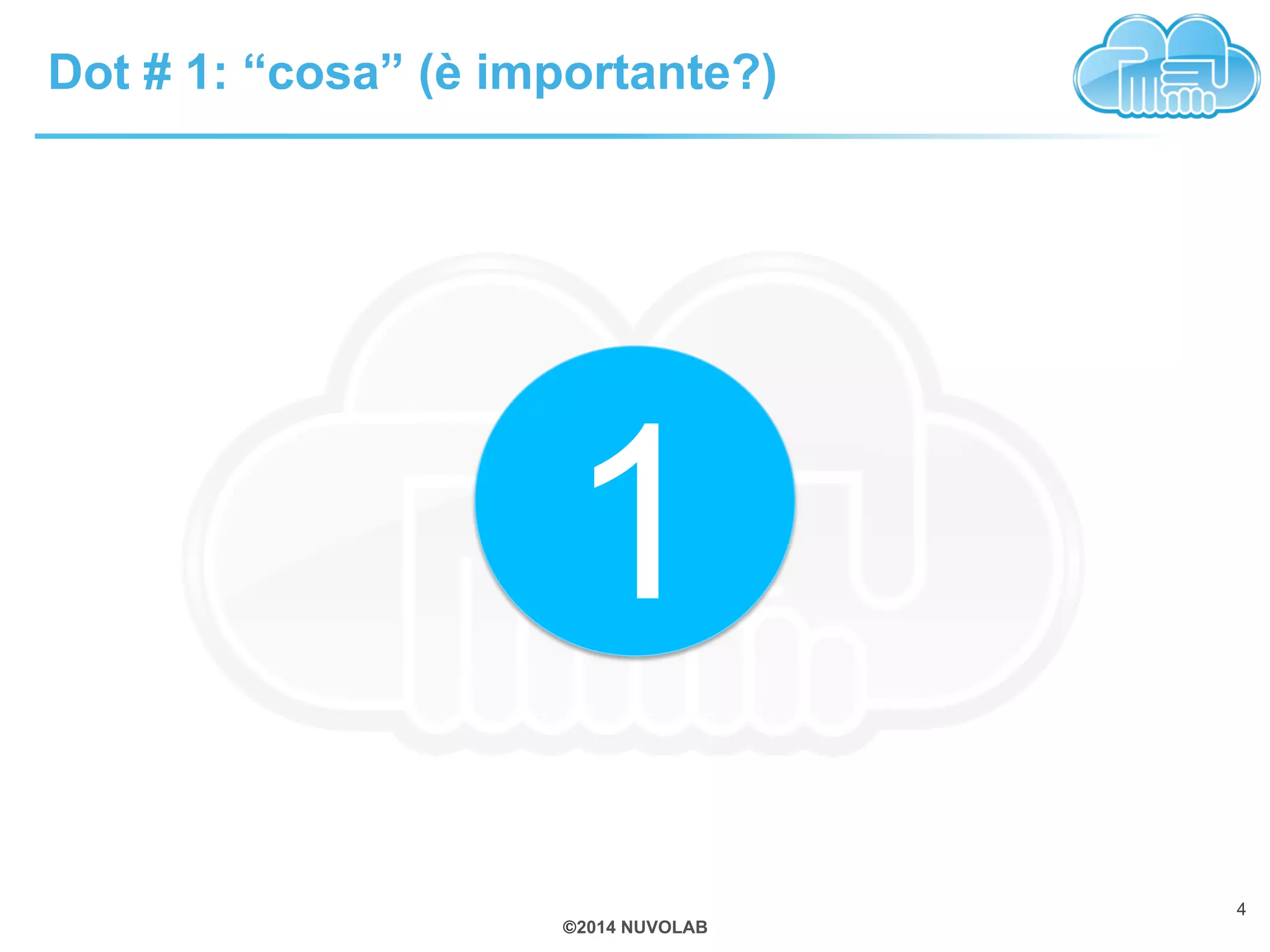 Dot # 1: “cosa” (è importante?) 
1 
©2014 NUVOLAB 
4 
 