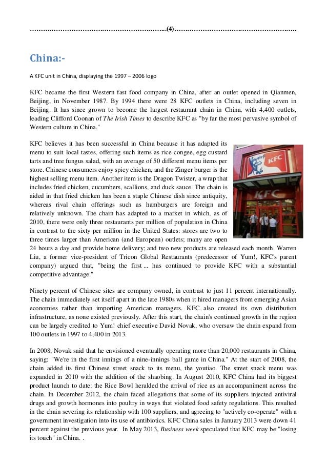 kfc china targeting through localization case study kfc china targeting through localization case study