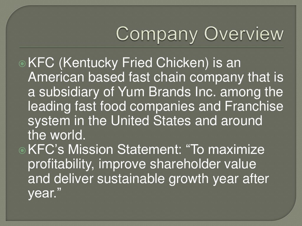 Kfc business and industry analysis