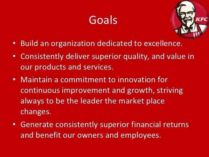 kfc mission vision The kfc company mission statement, which is part of its mission andvision publications, says kfc aims for a fast and friendlyenvironment which appeals to their consumers share to: answered. kfc mission vision The kfc company mission statement, which is part of its mission andvision publications, says kfc aims for a fast and friendlyenvironment which appeals to their consumers share to: answered.