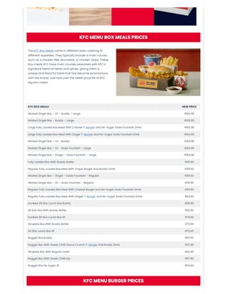 Exploring the Flavorful Diversity of KFC's Box Meal Menu in South