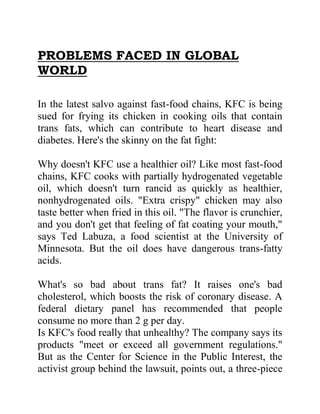 Kfc project of intrntnl business | DOCX
