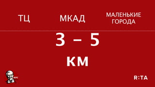 ТЦ МКАД
МАЛЕНЬКИЕ
ГОРОДА
3 - 5
км
 