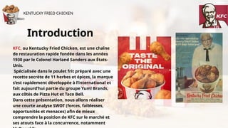 KFC SWOT Analysis in communication numerique | PPTX