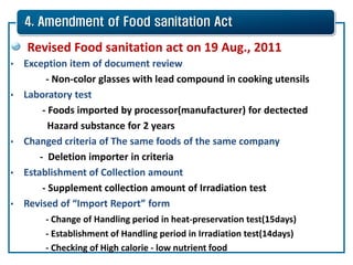 KFDA Policy on Food Safety Control for Imported Foods | PDF