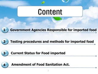 KFDA Policy on Food Safety Control for Imported Foods | PDF