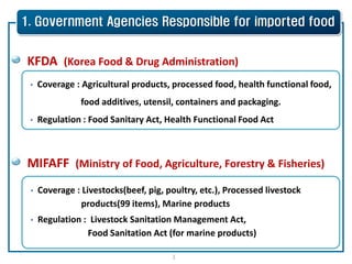 KFDA Policy on Food Safety Control for Imported Foods | PDF