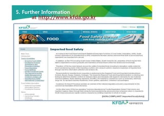 KFDA Policy on Food Safety Control for Imported Foods_2012 | PDF