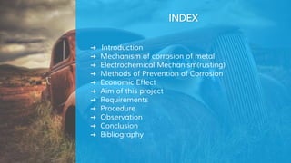 Project on effect of metal coupling on rusting of iron | PPTX