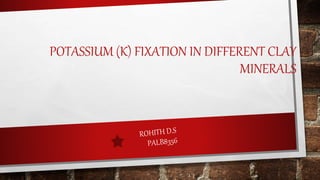 POTASSIUM (K) FIXATION IN DIFFERENT CLAY
MINERALS
 