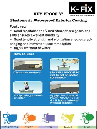 Kenfix Chembond Chemicals - K fix products presentation | PPT
