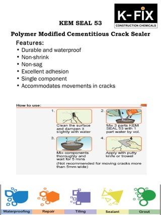 Kenfix Chembond Chemicals - K fix products presentation | PPT