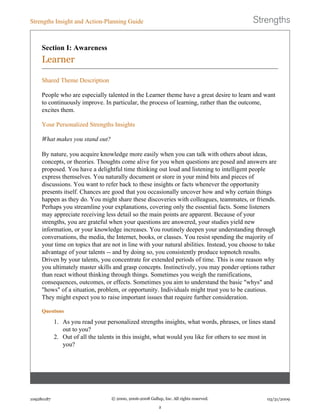 KFManning Strengths Finder Results