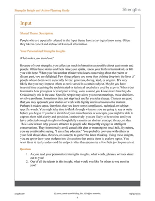 KFManning Strengths Finder Results