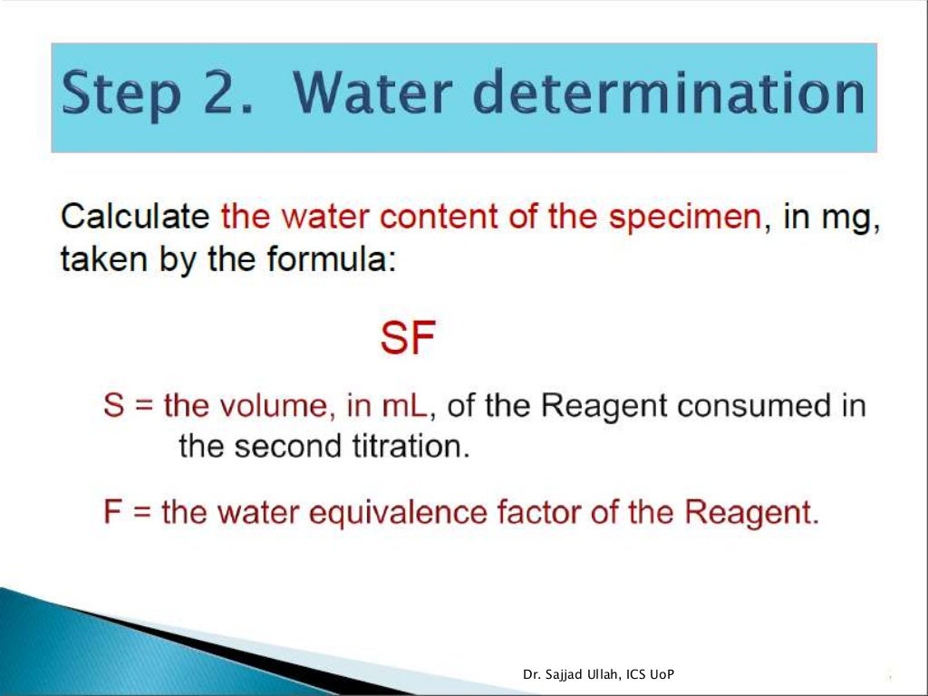 Karl Fischer Titration (KF titration)
