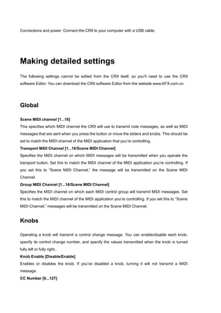 KFX CR9 MIDI CONTROLLER para daw reaper_ | PDF