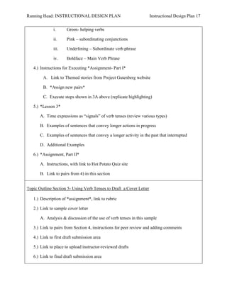 Instructional Design Plan - Moodle Verb Tense Tutorial