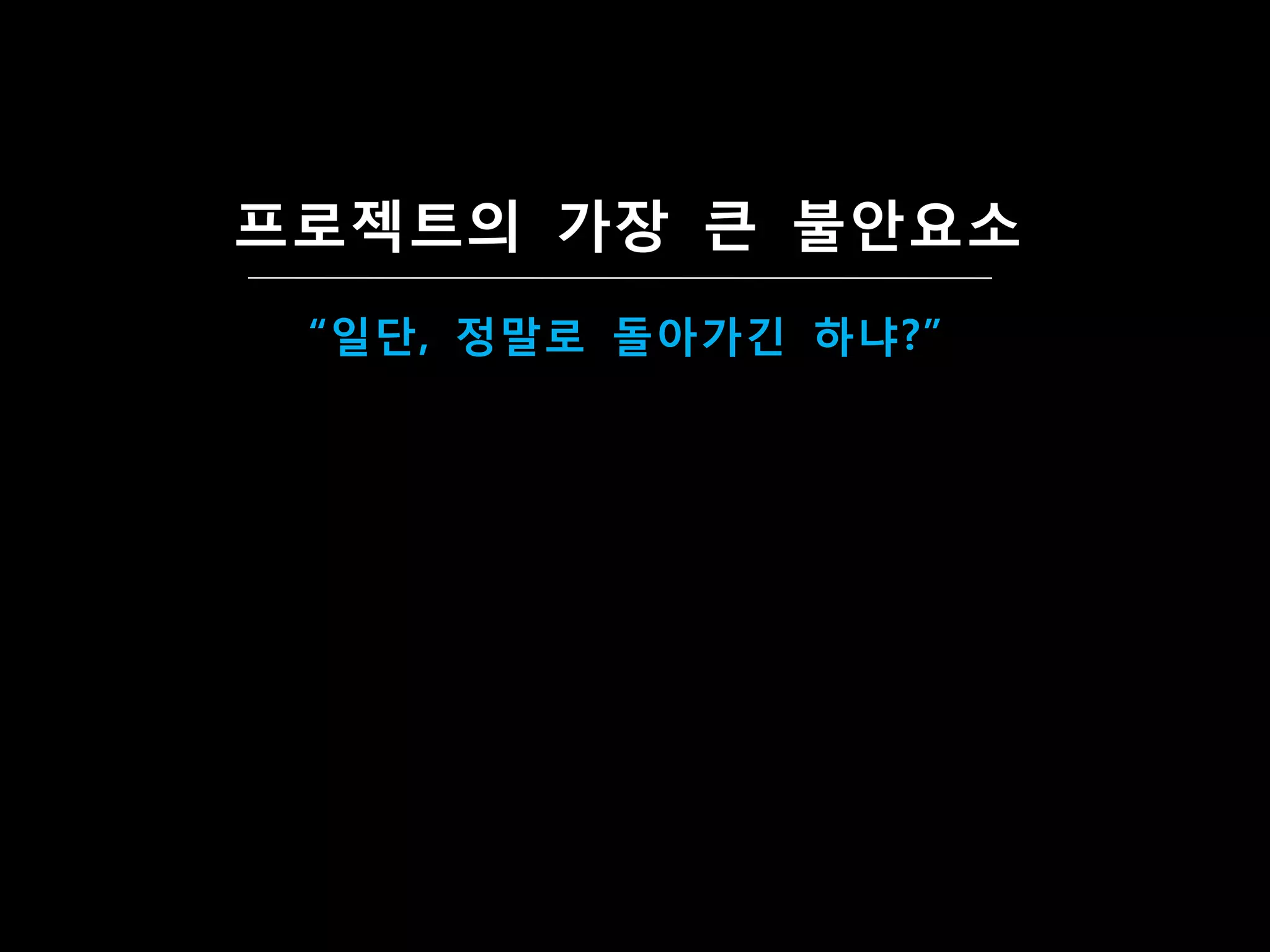 프로젝트의 가장 큰 불앆요소
 “일단, 정말로 돌아가긴 하냐?”
 