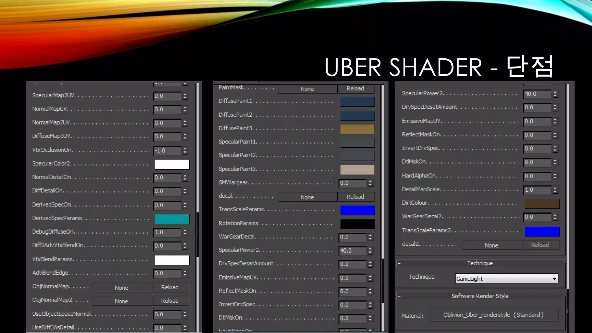 UBER SHADER - 단점
 