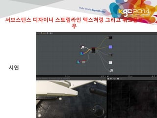 서브스턴스 디자이너 스트림라인 텍스처링 그리고 워크플로 
우 
시연 
 