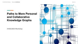 For All KGC2021 Attendees Prepared by Alan Morrison Version 1.0
Paths to More Personal
and Collaborative
Knowledge Graphs
A KGC2021 Workshop
 