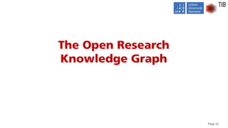 Page 32
The Open Research
Knowledge Graph
 