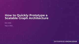 How to Quickly Prototype a
Scalable Graph Architecture
KGC 2022
May 4, 2022
 