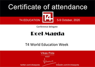 Certificate of Attendance-T4 World Education Week 