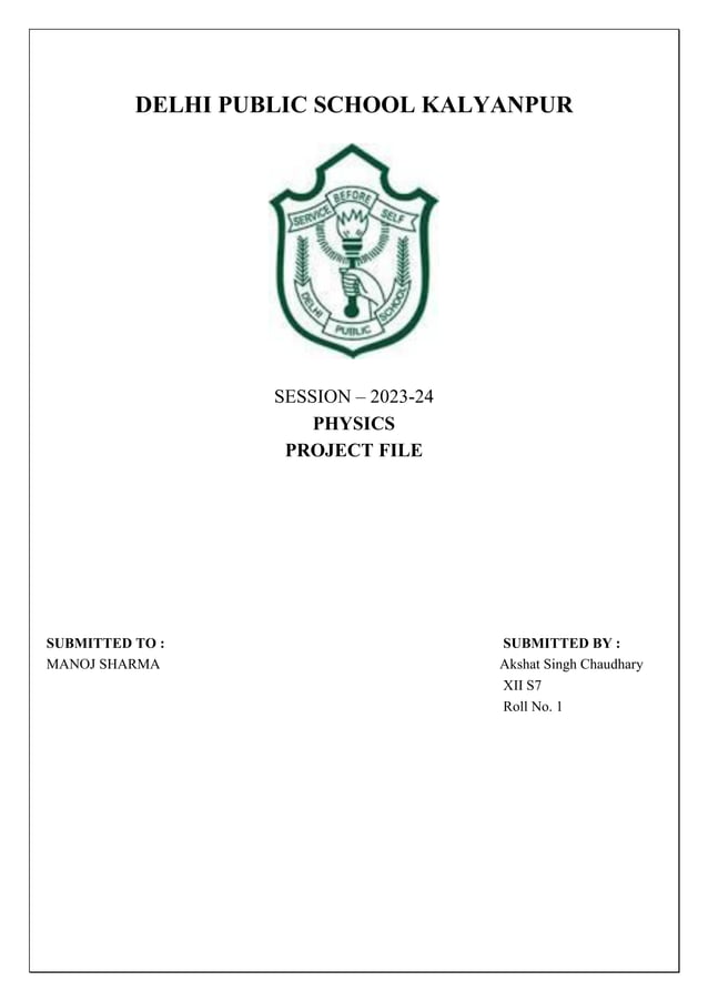 Class 12th Physics Project File (Capacitors) 23-24 | PDF | Chemistry ...