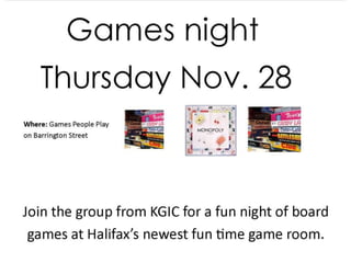 KGIC Halifax November 2013 Activities