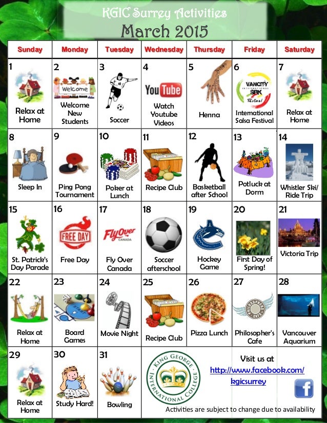 activity schedule