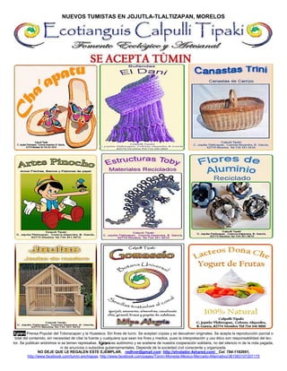 NUEVOS TUMISTAS EN JOJUTLA-TLALTIZAPAN, MORELOS




Kgosni Prensa Popular del Totonacapan y la Huasteca. Sin fines de lucr...