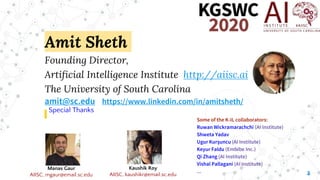 2
Amit Sheth
Founding Director,
Artificial Intelligence Institute http://aiisc.ai
The University of South Carolina
amit@sc...