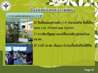 Page 47 
ระบบสนับสนุนจำก CUP 
 