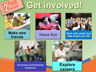 He signed up for Mr. Taylor’s
Algebra II class.
He joined band.
And he’s delivering care
packages to the homeless –
on his skateboard!
John accepted the challenge…
 