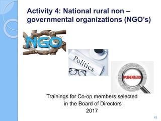 What is Non-Governmental
Organization?
 NGO – any non-profit, voluntary citizens’ group
which is legally constituted, org...