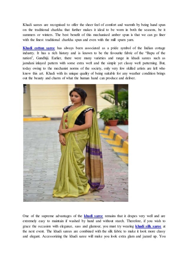 i wear khadi sarees