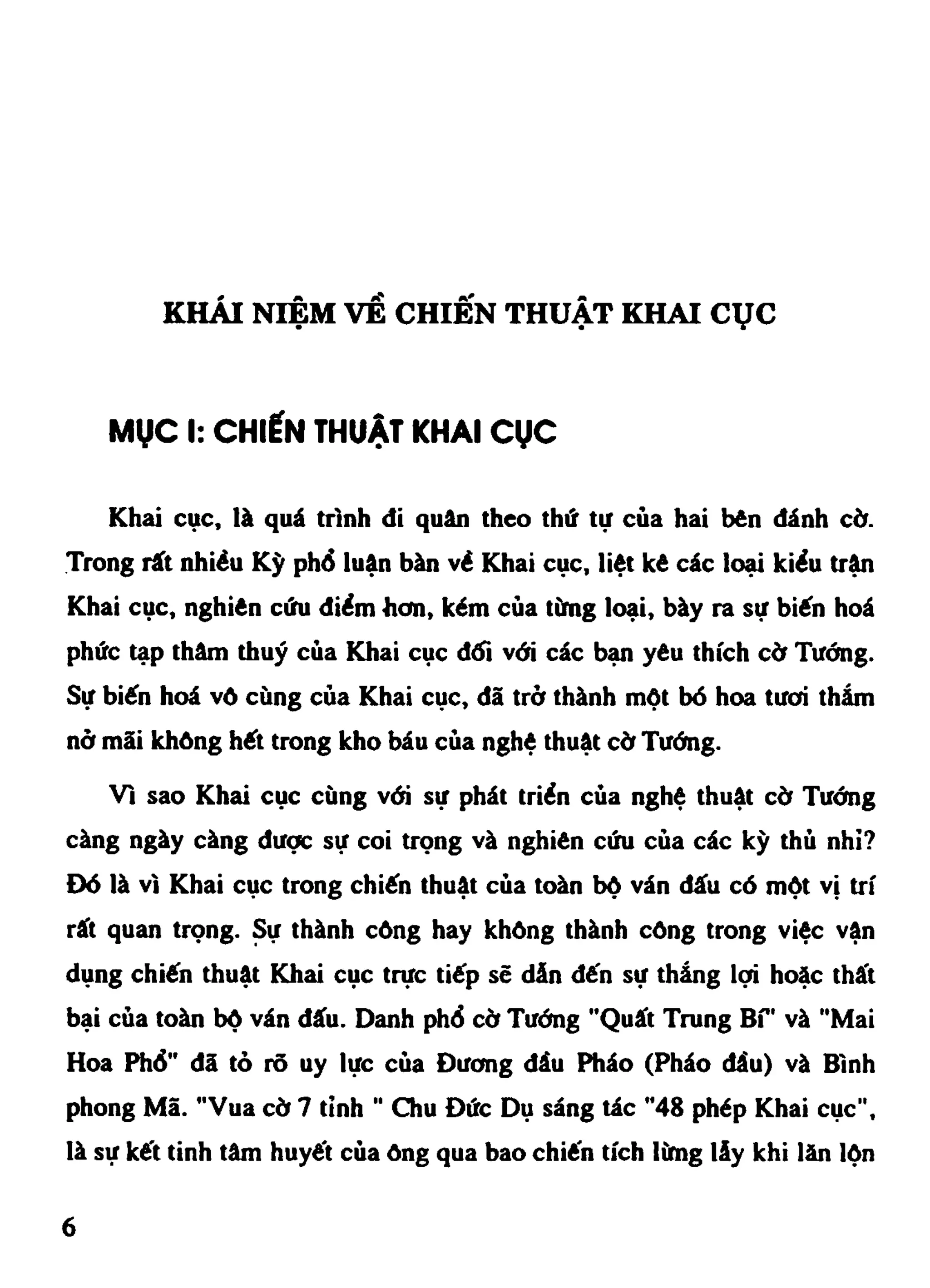 Cờ Tướng - Khái niệm về cờ tướng khai cuộc