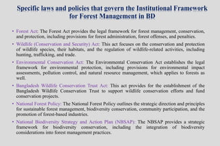 Institutional Framework of Forest Management in Bd | PPTX