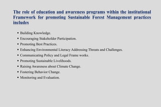 Institutional Framework of Forest Management in Bd | PPTX