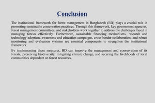 Institutional Framework of Forest Management in Bd | PPTX